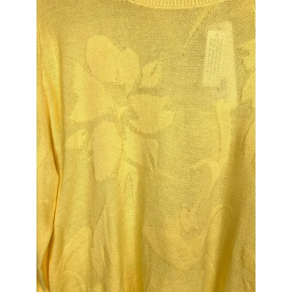 Soft Surroundings Floral Sweater Yellow Size 1X Open Knit Lightweight Soft NWT - Picture 5 of 10